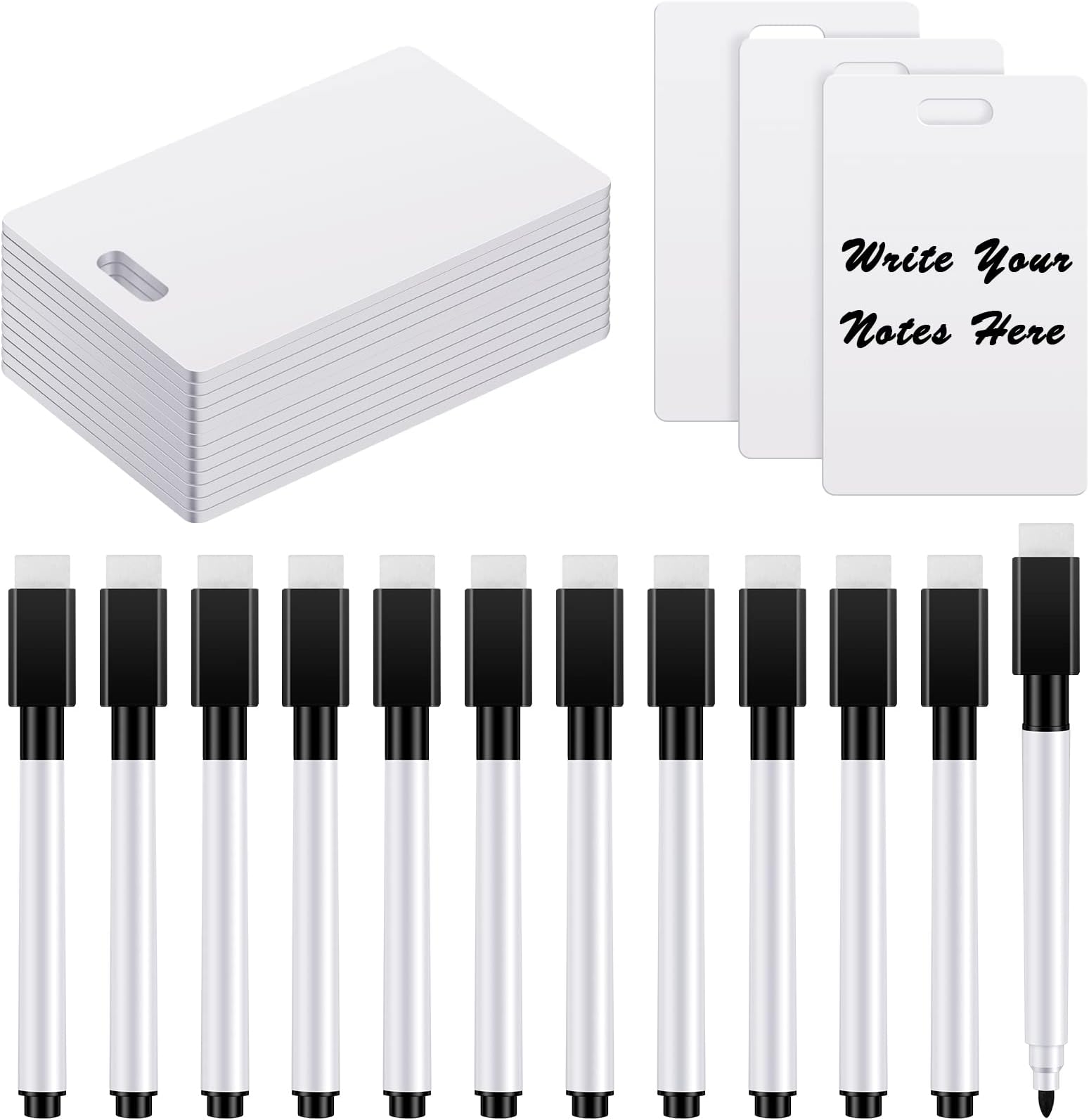 Small Dry Erase Board with Markers and Pen Holder (30 PCs