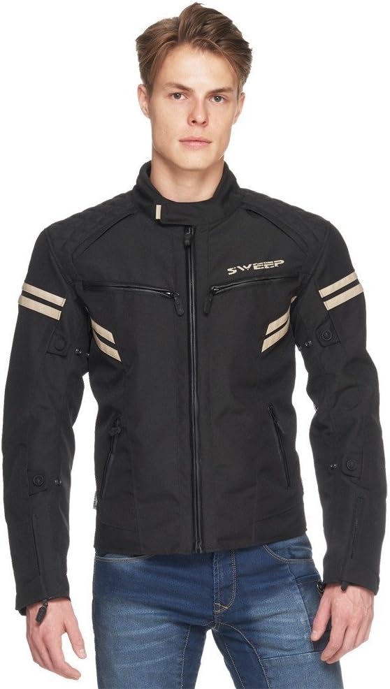 Mens Eagle Waterproof MC Touring/Urban Motorcycle Textile Black Jacket