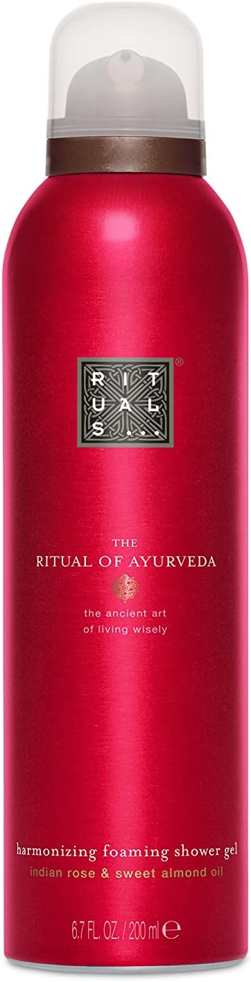 RITUALS Foaming Shower Gel from The Ritual of Ayurveda, 200 ml - With Indian Rose & Sweet Almond Oil - Soothing & Nourishing Properties