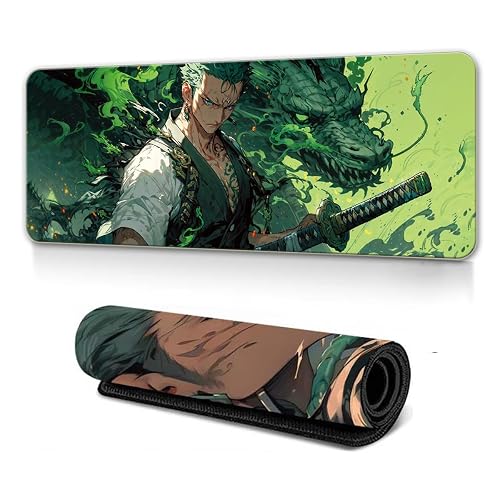 SMAIGE XXL Extended Anime Gaming Mouse Pad - Cool Anime Cartoon Design Large Mousepad, Stitched Edges | 31.5"x11.8"x0.08" Dimensions (Priate-King) - Priate-king