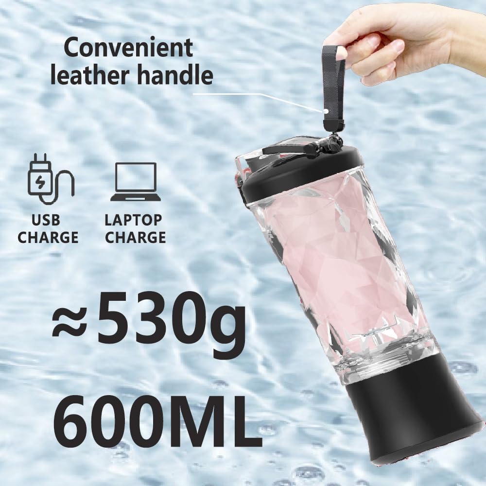 Licuadora personal con taza de viaje de 20 onzas, licuadora portátil para batidos y batidos, licuadoras personales inalámbricas, autolimpieza, recargable por USB-C, portátil para el hogar