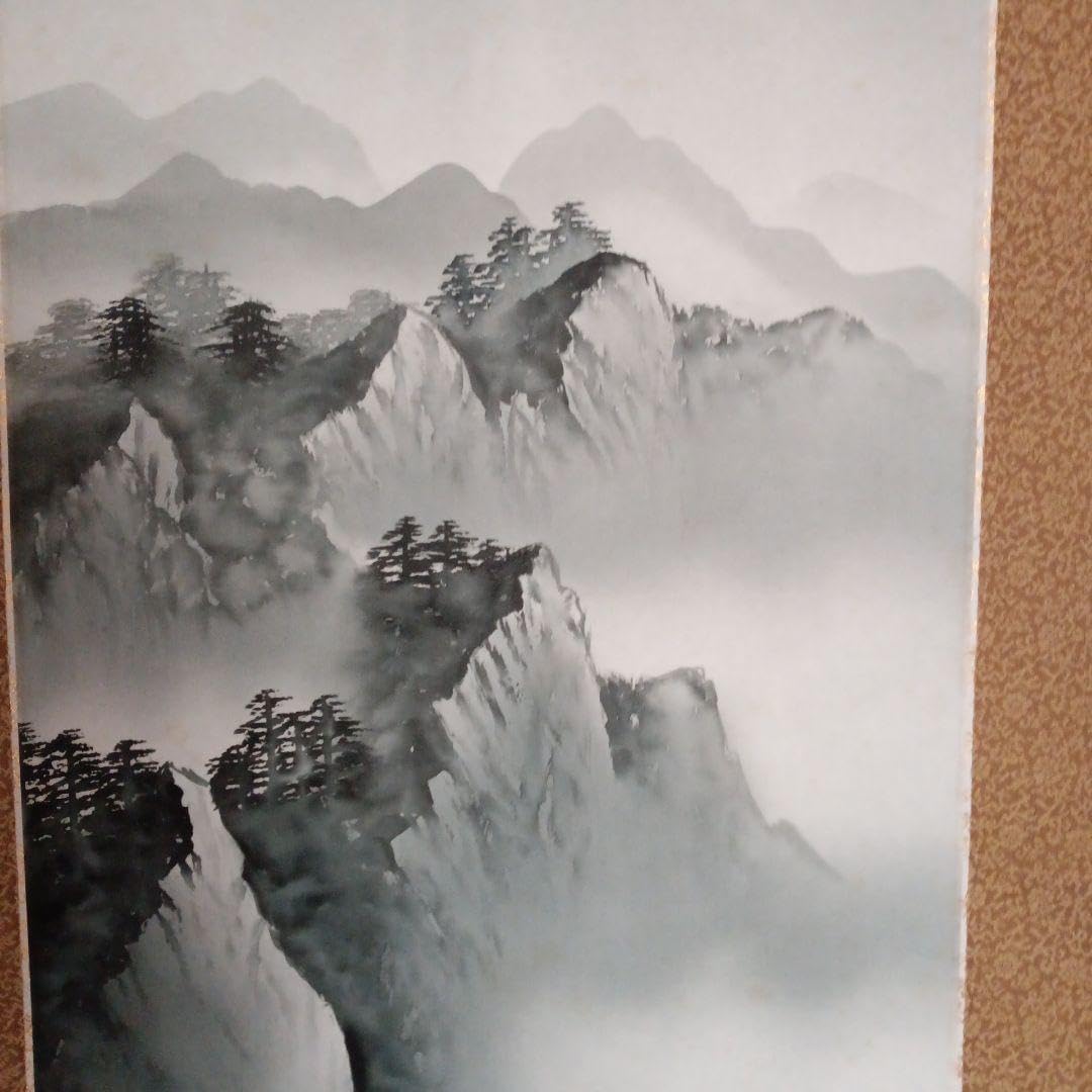 【 掛軸 / 川口玉仙】 彩色山水 巻物 書道 骨董品② 掛軸 / 川口玉仙】 彩色山水 巻物 書道 骨董品② 掛軸 / 川口玉