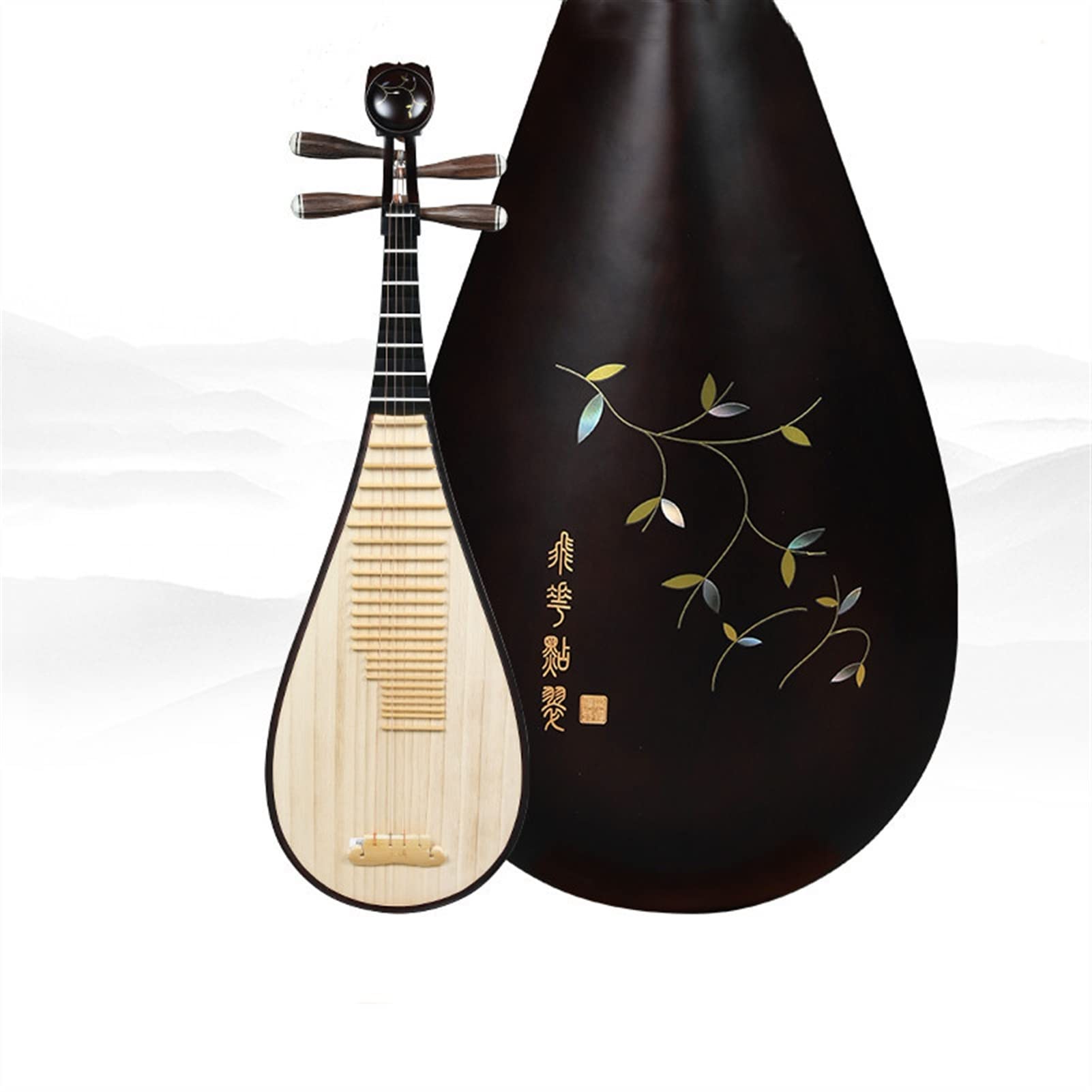 TSTS Hartholz Chinesische Pipa Anoguyi Hematoxylin Als Vliegende Bloem Punt Smaragd Hardhout Pipa Anfänger Pipa Chinese Lute