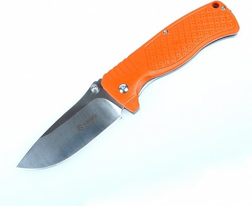 GANZO G722-OR Cuchillo plegable de bolsillo 440C hoja de acero inoxidable mango G10 con clip Camping Pesca Caza Cuchillo EDC (naranja)