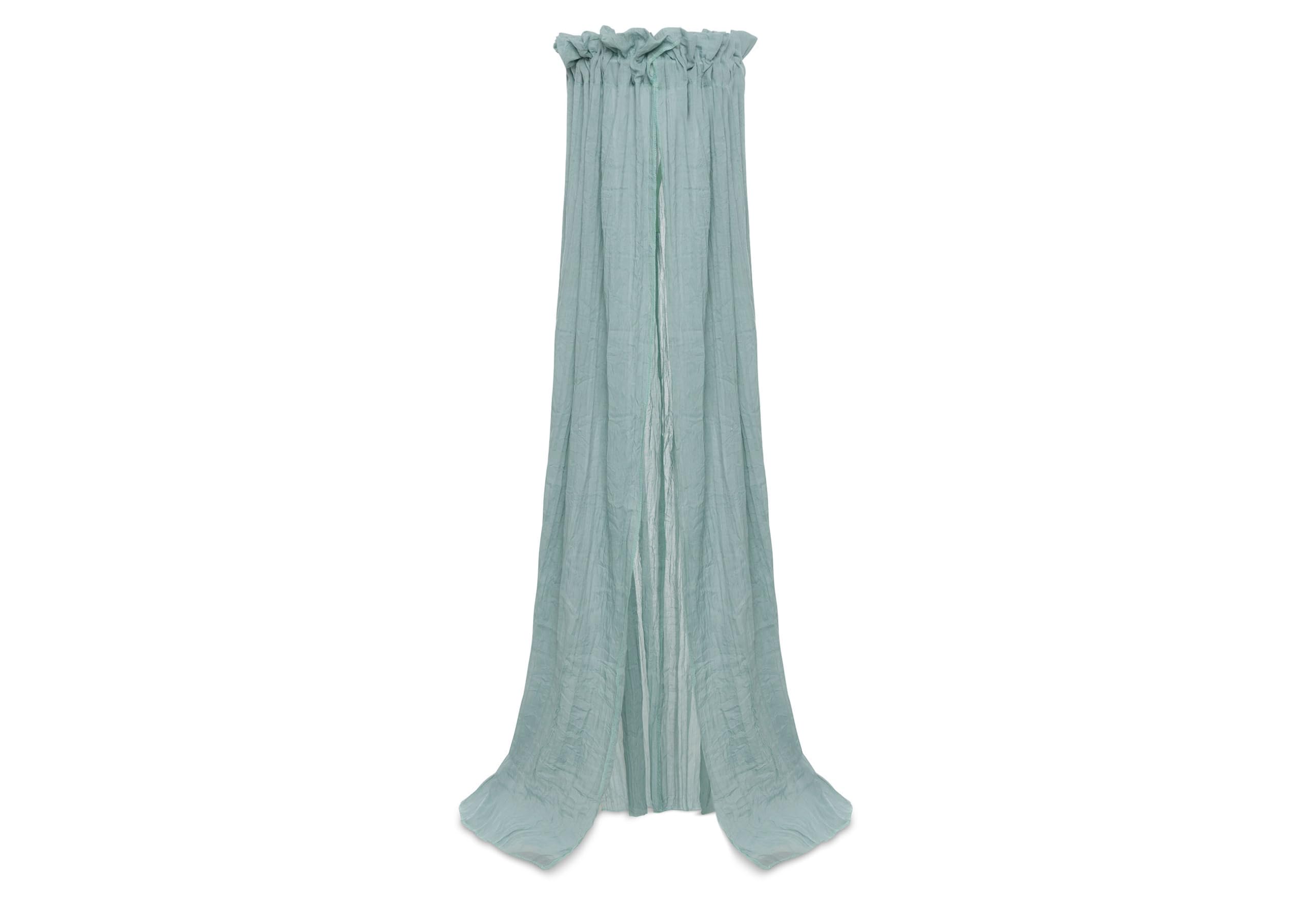 Ciel de lit vintage vert mer Jollein contre la lumière : baldaquin pour lit de bébé 155 cm