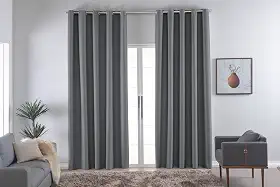 Cortina Blackout Térmica Vários Tamanhos com Ilhós Cromado | Anti Luz e Frio | Tecido Grosso para Quarto e Sala | Instalação Simples | Elegante e Funcional (Cinza, 3,00m x 2,80m)