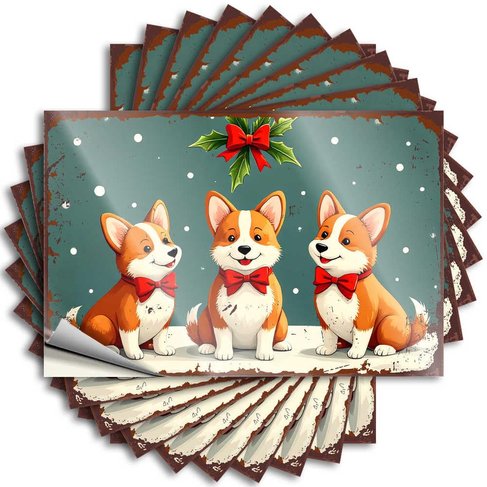 Stuff for Teens Tattoos - Motivational Farmers Case Christmas Corgis: Festive Friends in Red Bow Ties(12X18CM)