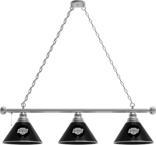 Luz de billar de 3 sombras con accesorio cromado