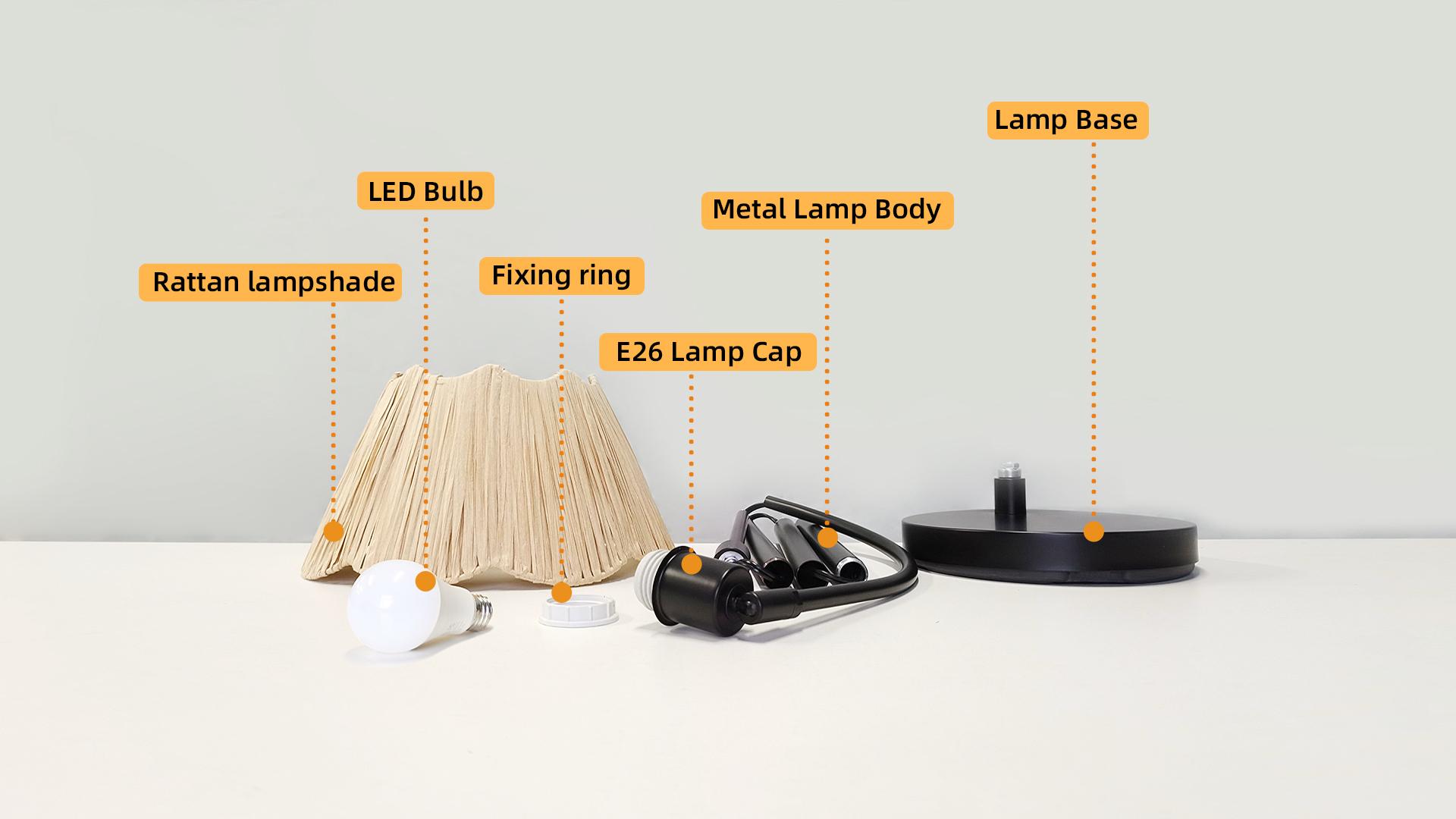 Image of 64'' Adjustable Arc Floor Lamp with Woven Pleated Shade, Black