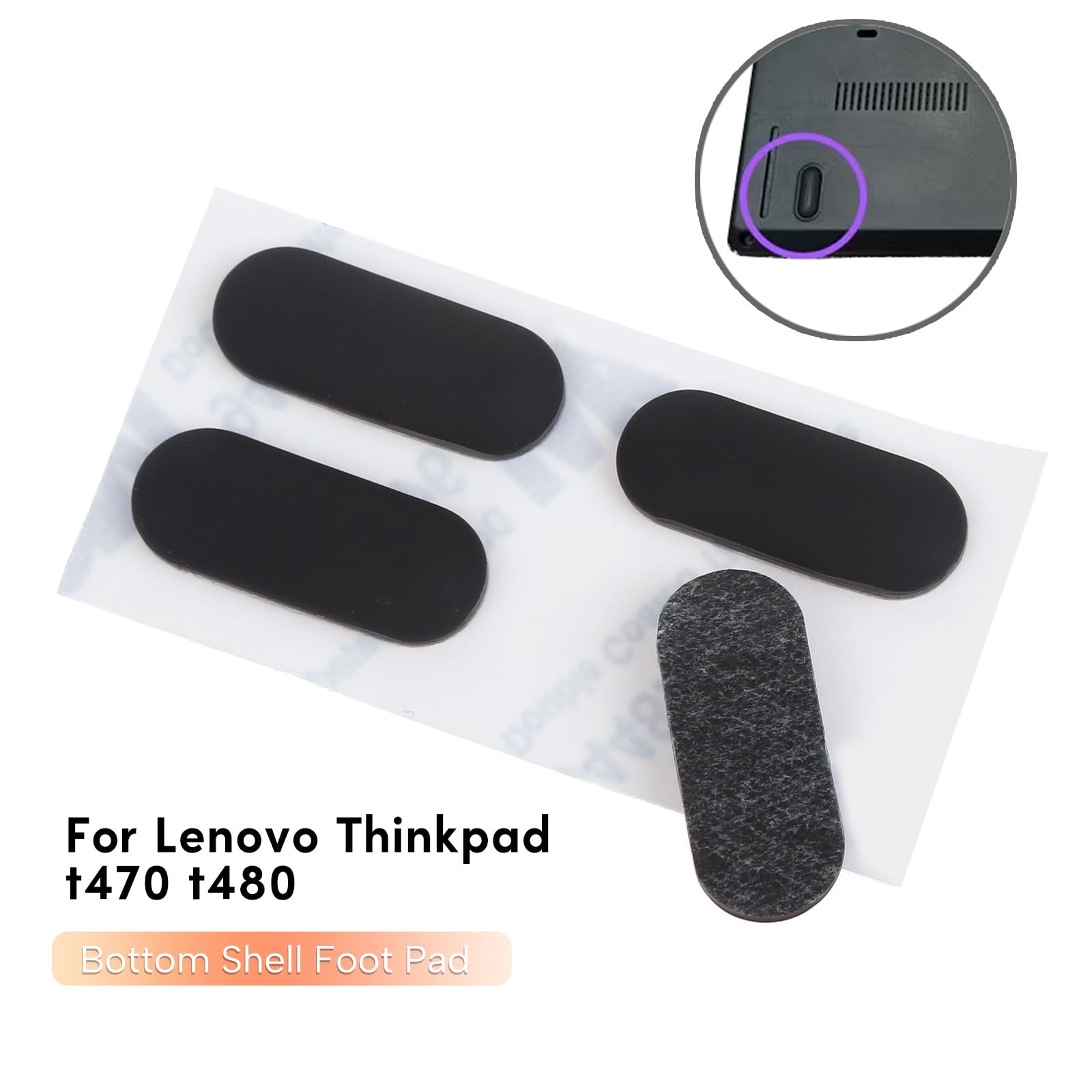 4 piedini in gomma per laptop Thinkpad T470 T480, copertura inferiore, piedini in gomma di ricambio per computer portatile