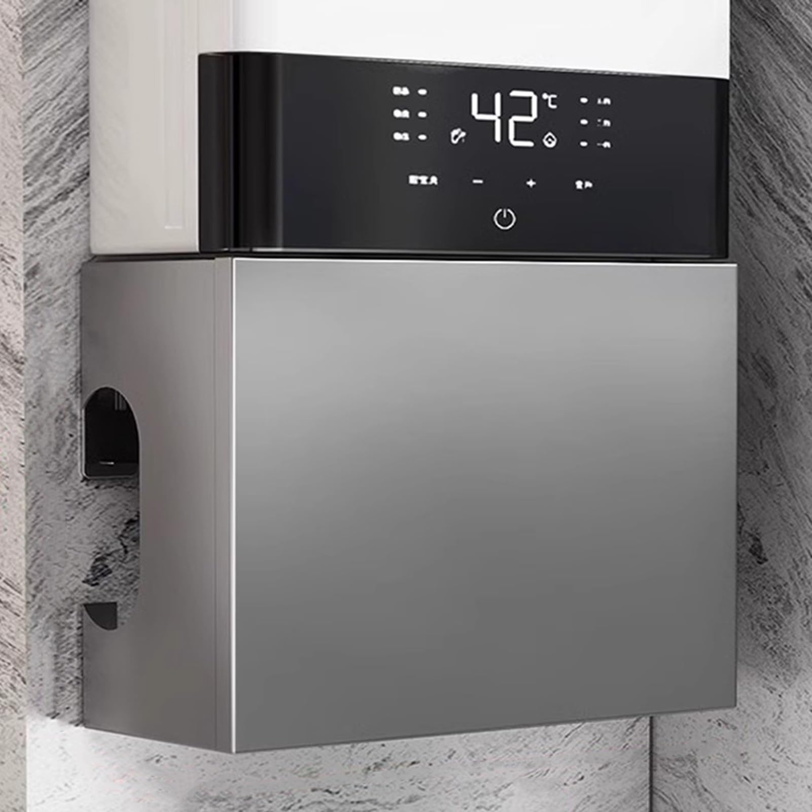 Housse pour chauffe-eau à gaz – Bouclier mural décoratif pour cuisine, garage, salle de bain et bureau – Plaque de blocage de pipeline à monter soi-même, panneau de rangement (38 x 17 x 40 cm)