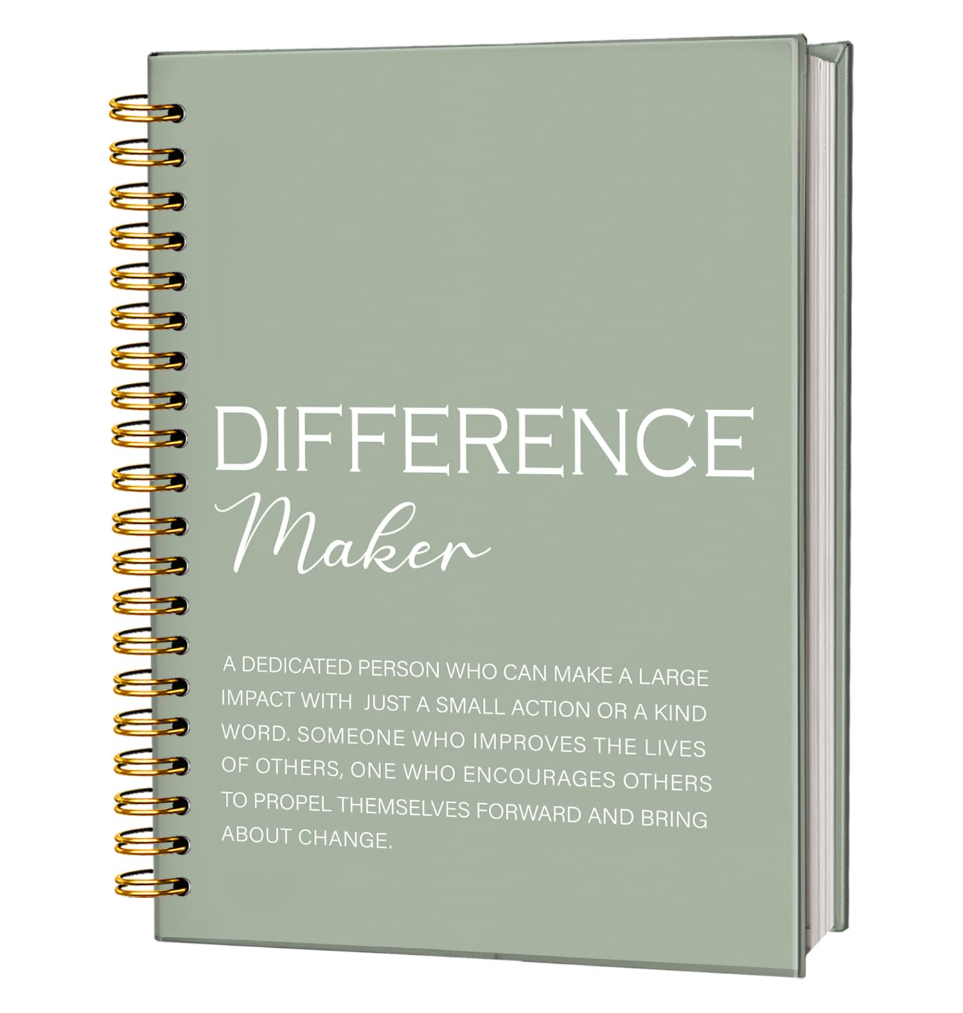 Carnet de motivation premium à spirales couverture rigide verte