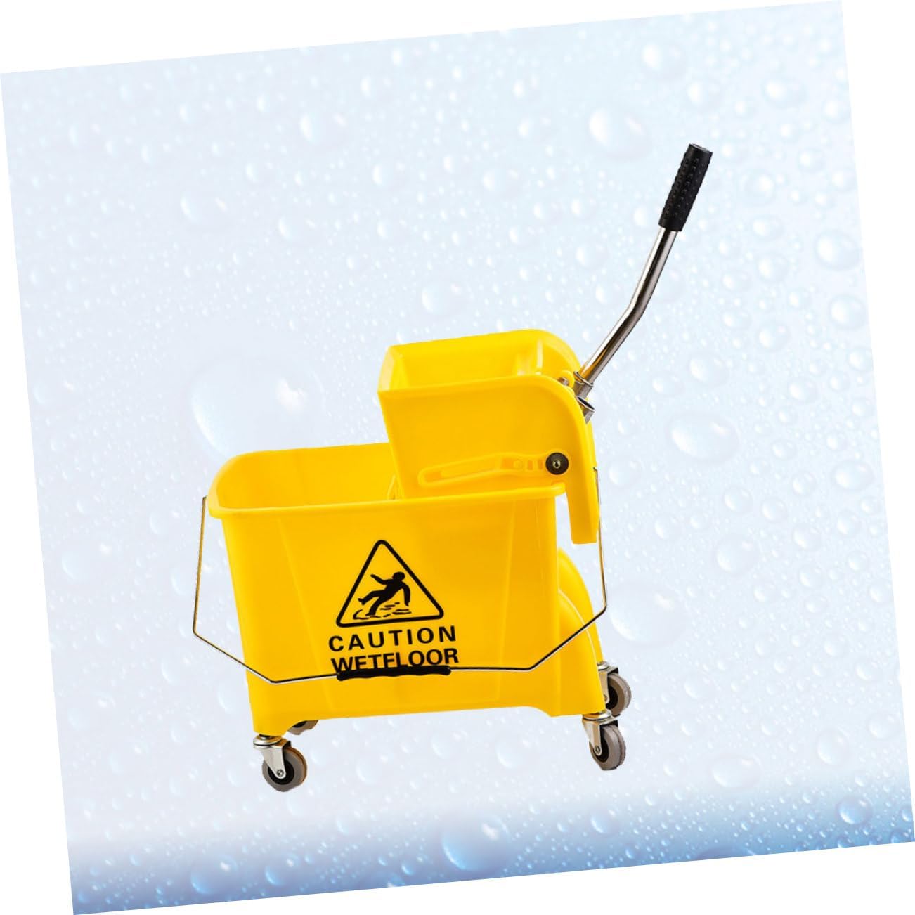 Commercial Mop Bucket Wheels Side Press Yellow Design for Efficient Cleaning Hotels and Homes