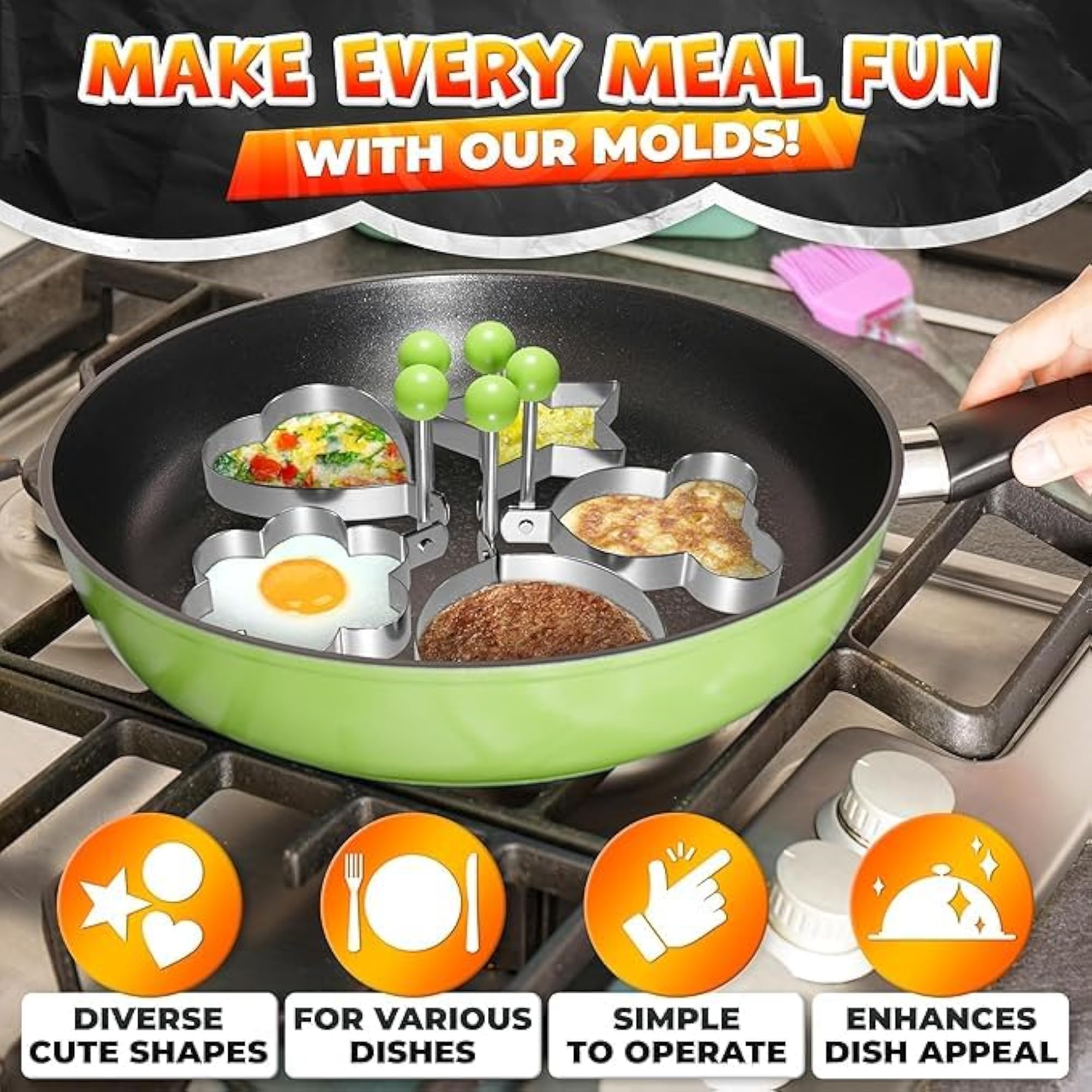 5Pcs Pancake Molds for Griddle