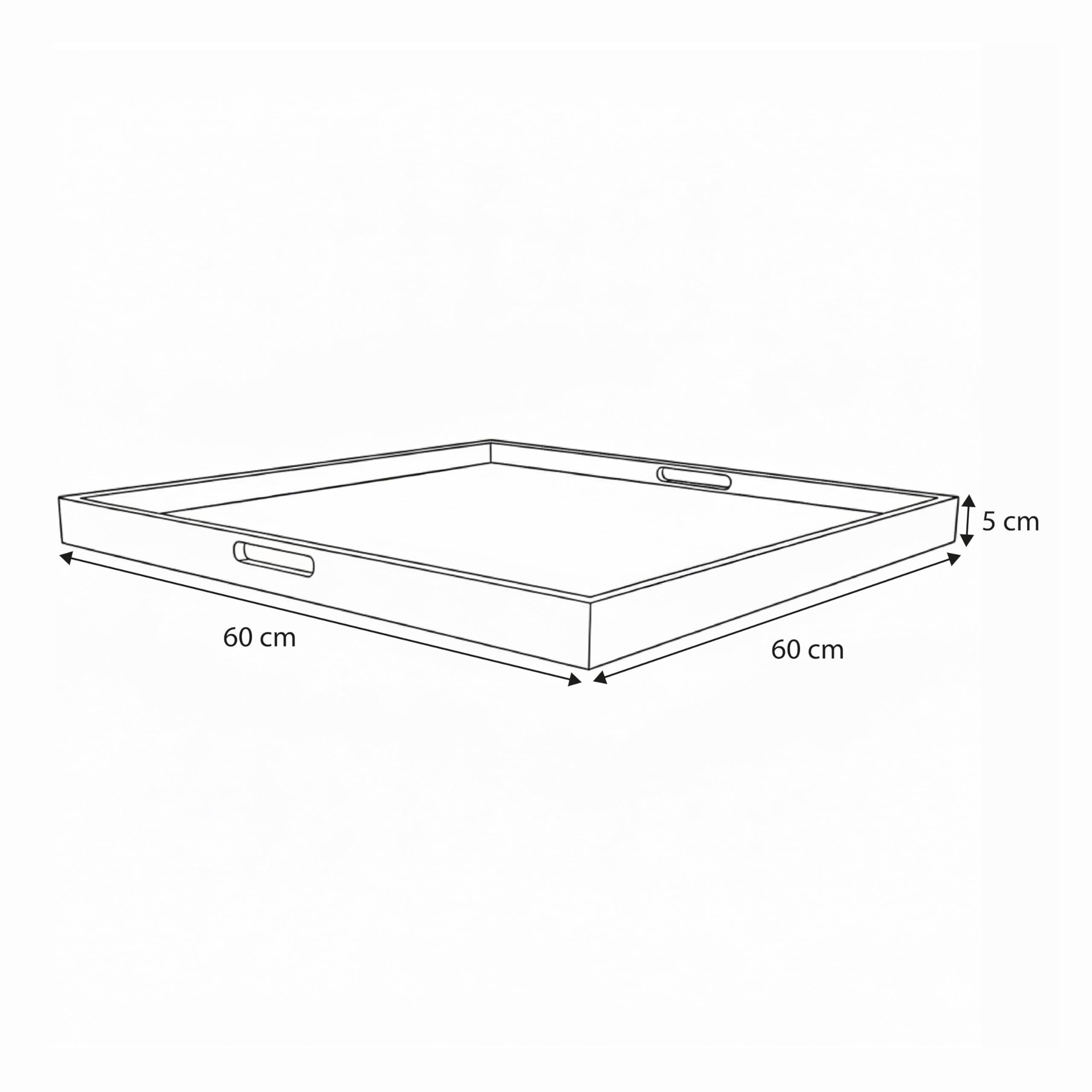 AXI Bayu Bandeja de Madera de Teca - 60 x 60 cm | Plato Cuadrado con Borde Elevado | Ideal para Bebidas, Vasos y Accesorios.