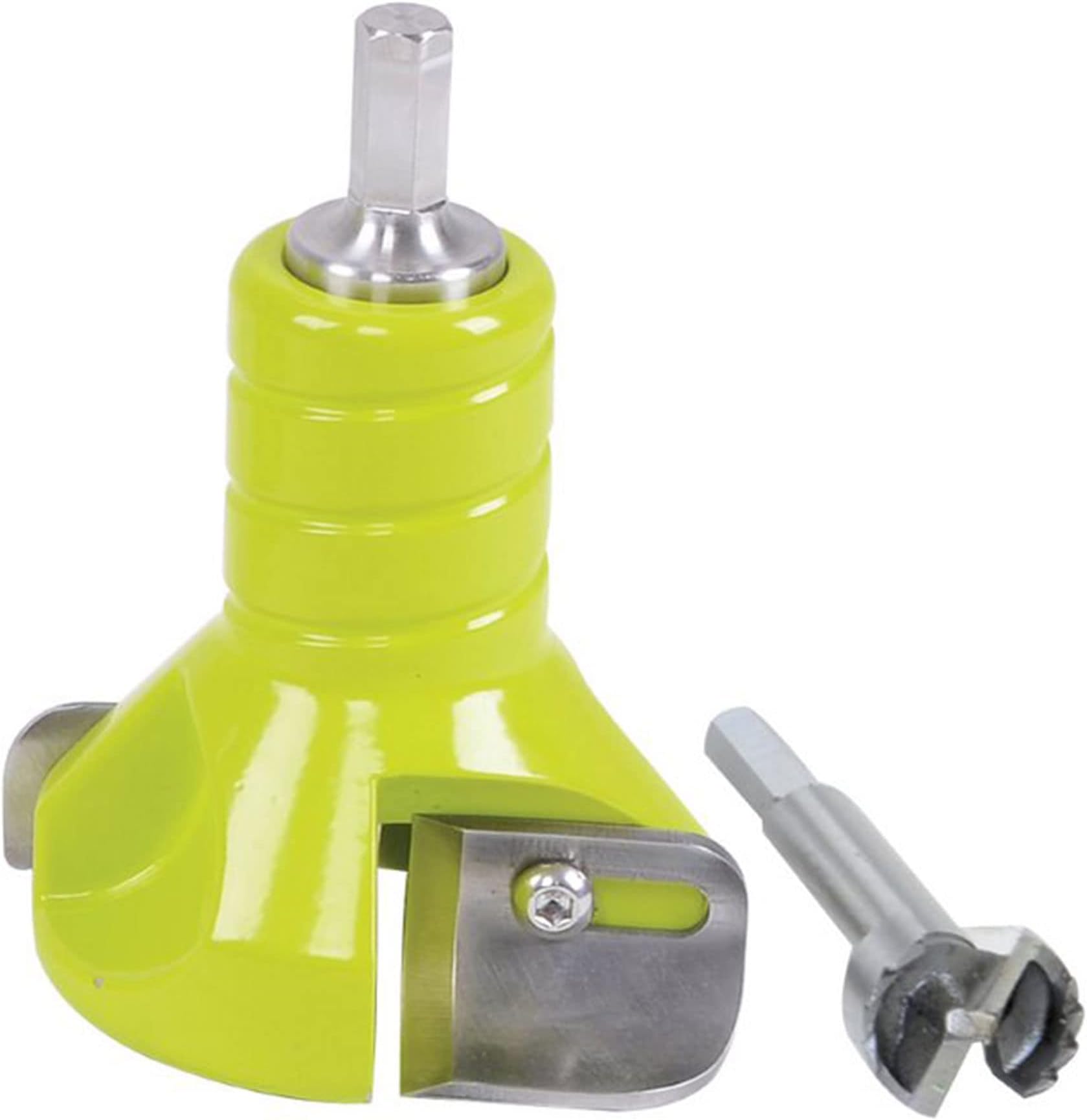 Timber Tuff TMC-02TCFB Durable 1 Inch Powder Coated Aluminum Twin Blade Tenon Cutter with Forstner Bit for 0.50 Inch or Larger Drills, Green