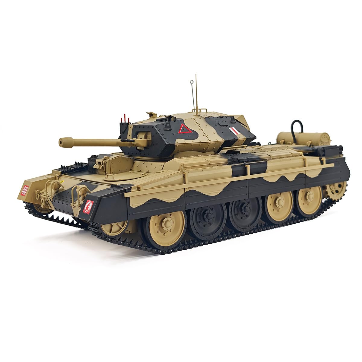 Palapozzy 1/16 RC Tank for Adults, 2.4G British Crusader RC Tank Model with Sound and Lights and Dual Speed Modes, RC Vehicle Model for Military Enthusiasts (RTR/Camouflage Black)