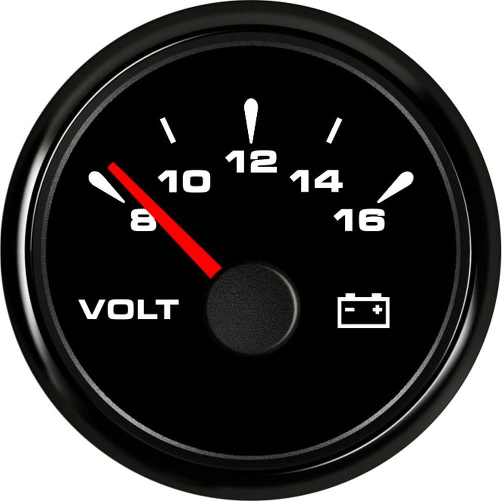 SAMDO 7 Back Light Universal 52mm Voltmeters Voltage Gauges Voltage Meters 8-16V for Boat Yacht Auto Motor Home Truck