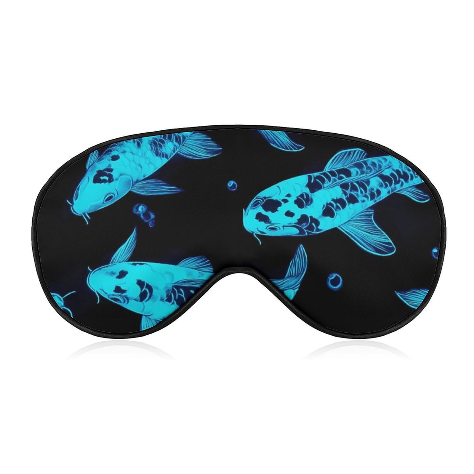 Glow in The Dark Fish Sleep Mask Eye Shade Cover Adjustable Strap for Travel Lunch Break Women Men