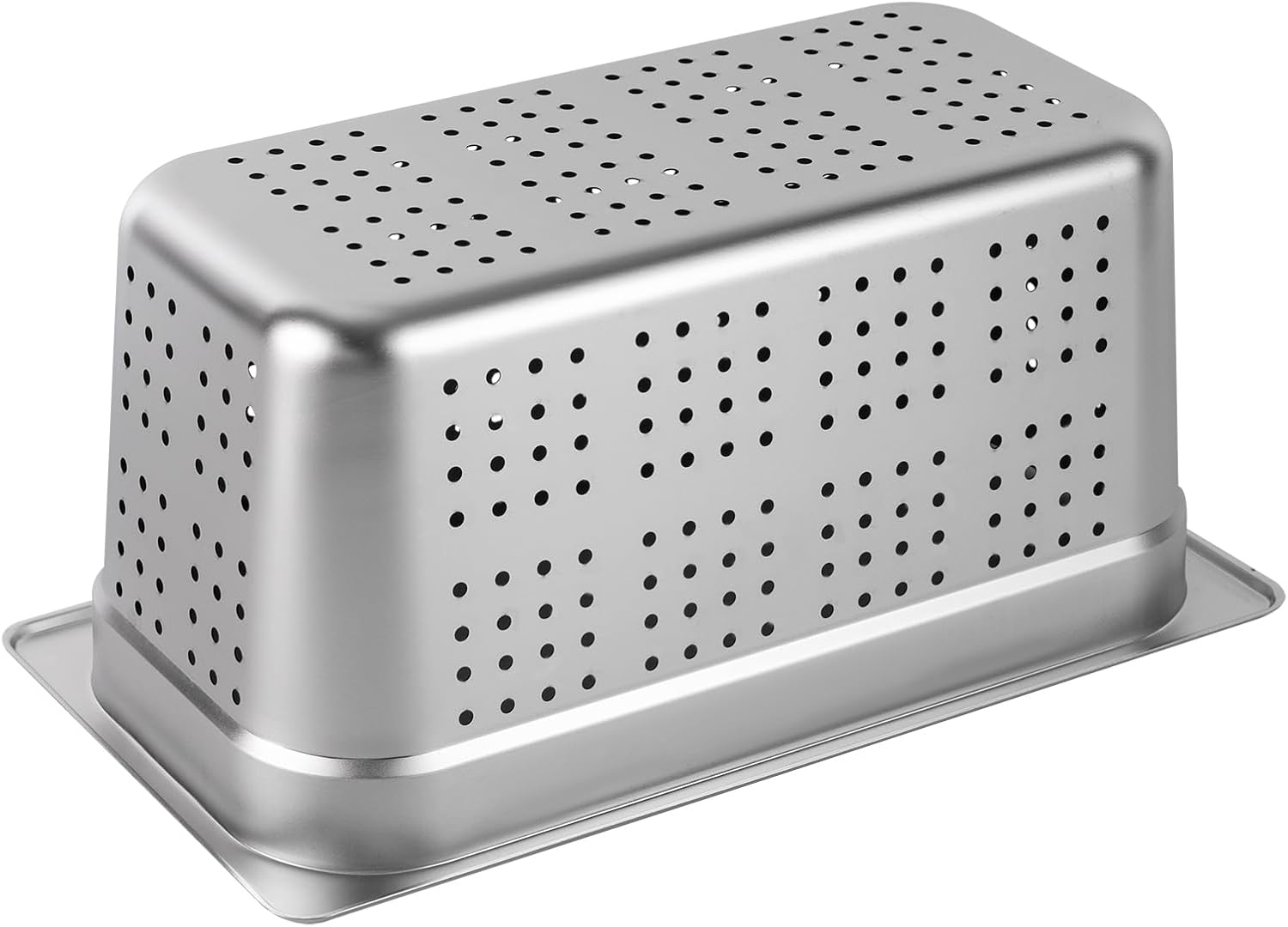 DYNAMI 2-Pack 1/3 Size 6" Deep Perforated Stainless Steel Steam Table Pan, Commercial Catering Food Pan