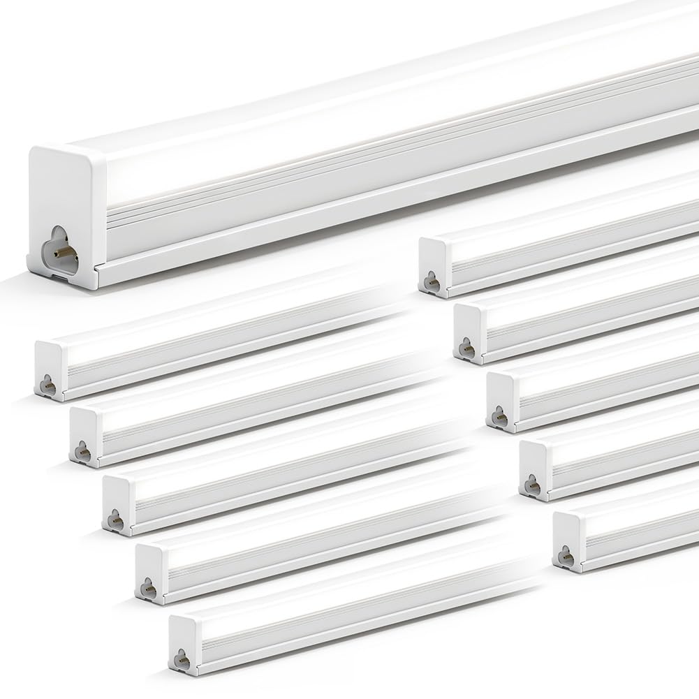 36W Fluorescente LED 120 cm, Tubo LED Garaje, Barra LED，Lámpara de Techo 3996LM 6500K, IP65 Impermeable, Enlazable, para Garaje, Taller, Almacén, Oficina - Paquete de 10