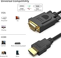 Vista 7 de BENFEI - Paquete de 2 cables HDMI a VGA de 6 pies, cable unidireccional HDMI (fuente) a VGA (pantalla) (macho a macho), compatible con computadora