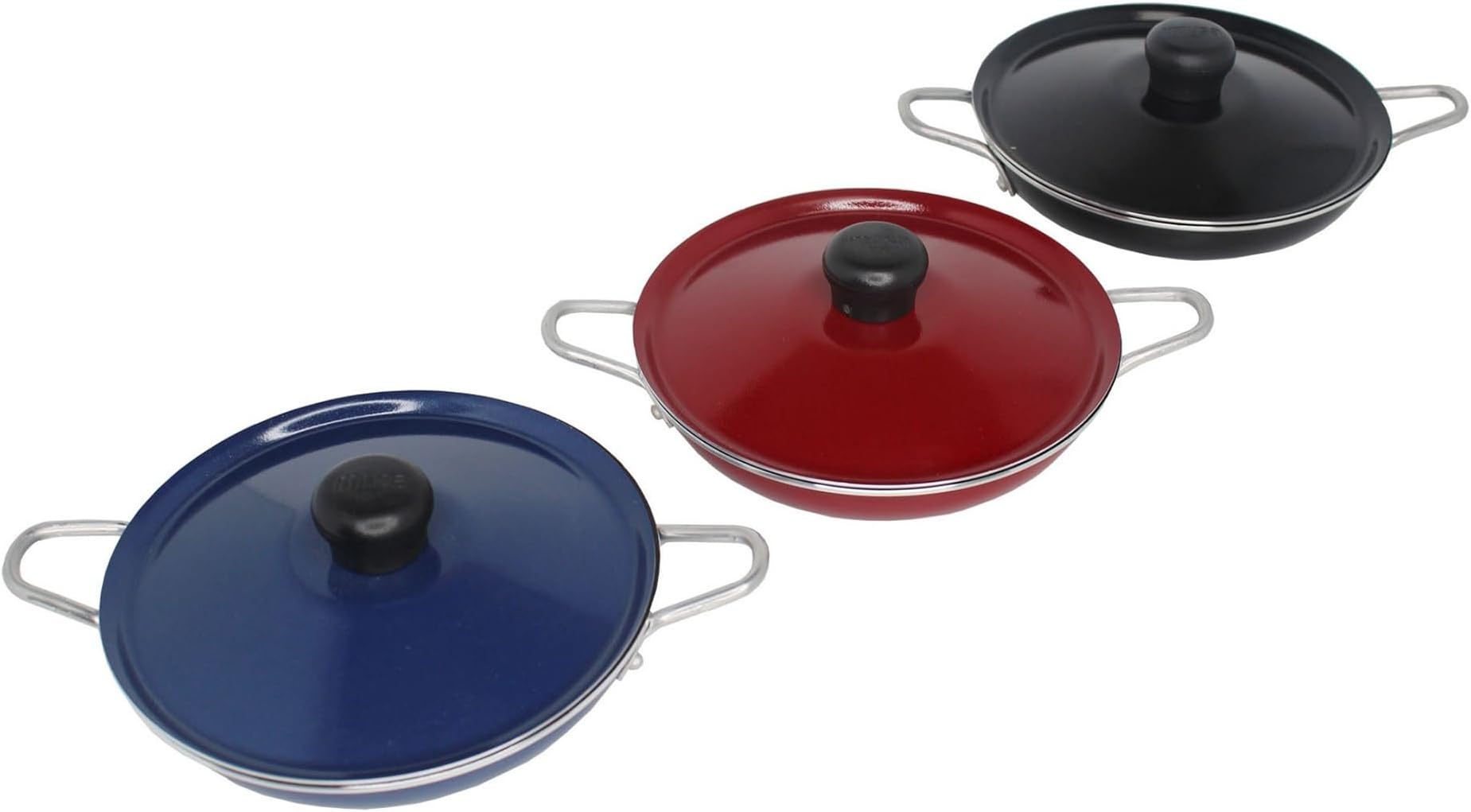 6" Egg Pan Casserole with Lid and Bakelite Side Handle in Assorted Colors Cookware, 6"