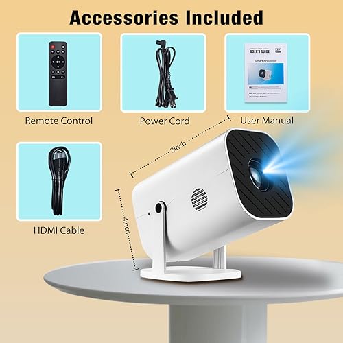 Miniatura 9 de Proyector con Wifi y Bluetooth, mini proyector de habitación, aplicación incorporada y altavoces, proyector nativo 1080P, compatible con 4K,