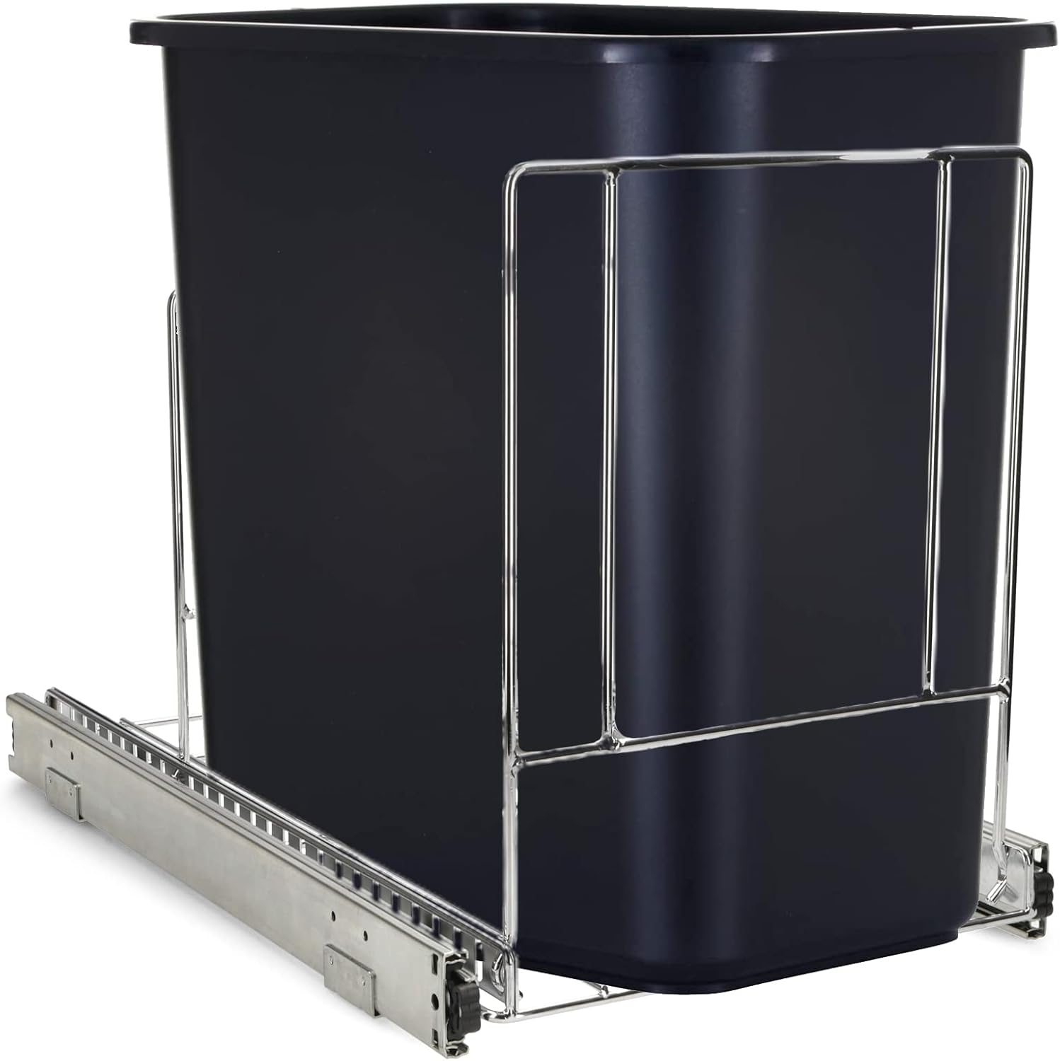 ROONOVA Pull Out Bin Rack Durable Chrome Finish & Adjustable Frame