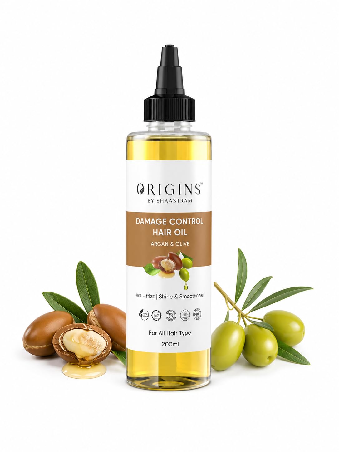 Argan & Olive Damage Control Hair Oil for Men & Women 200ml | Lightweight Non-Sticky Hair Oil for Dry & Frizzy Hair | Helps Improve Softness & Shine-image-41