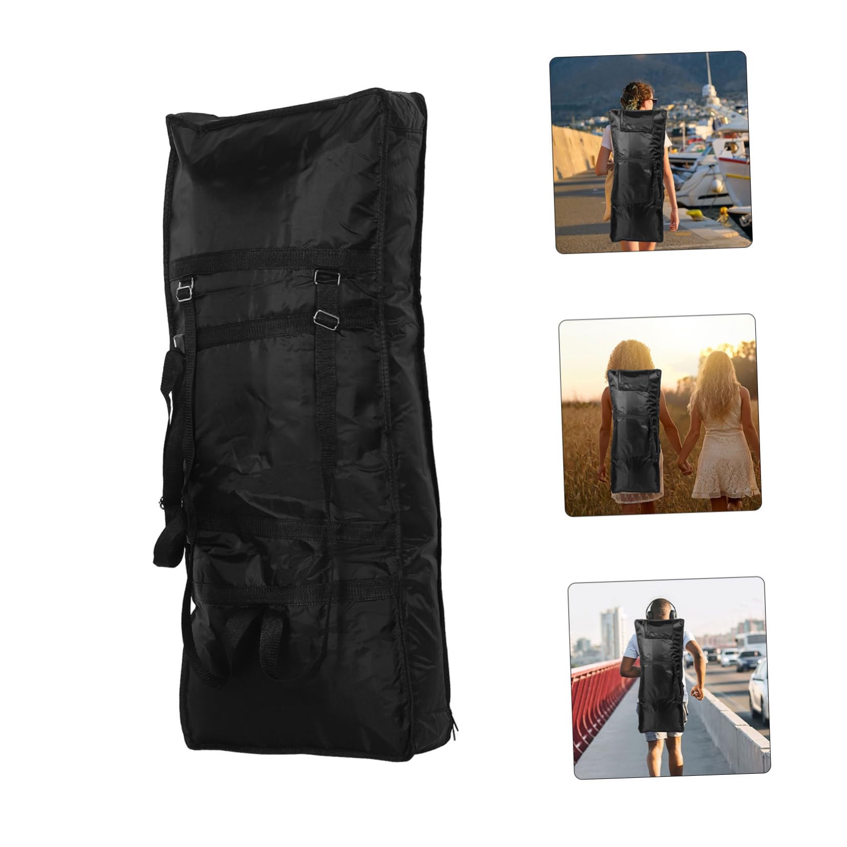 Borsa per Tastiera Elettrica 61 Tasti Oxford Argento | Imbottita e Rinforzata, Doppie Tracolle, Capienza Grande per Spartiti e Accessori