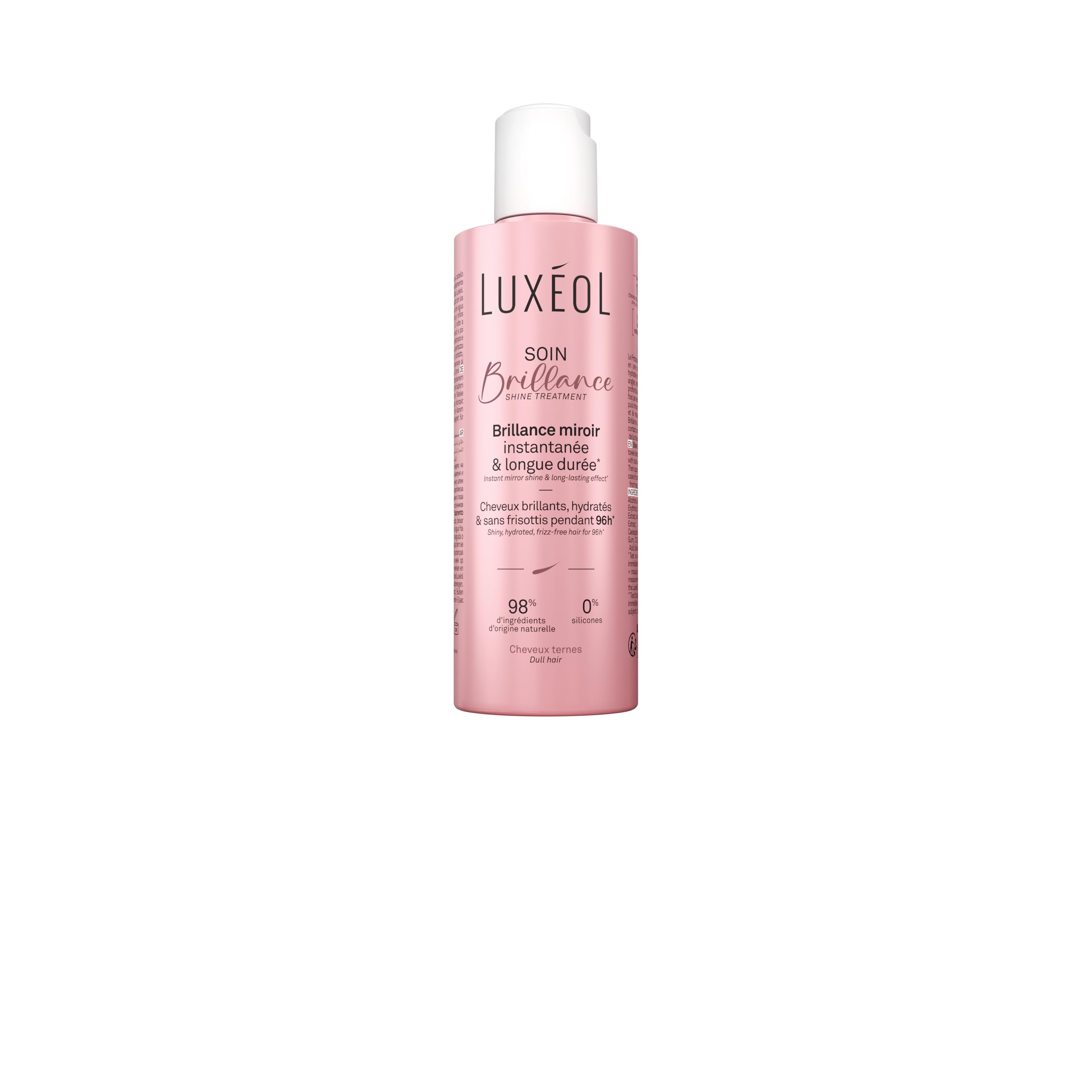 LUXEOL - Soin Brillance - Pour des cheveux brillants, hydratés et sans frisottis pendant 96h* - 98% Ingrédients d'Origine Naturelle - Fabriqué en France - 200 ml