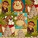 Jungle Babies Patchwork Animals Green Fabric By The Yard