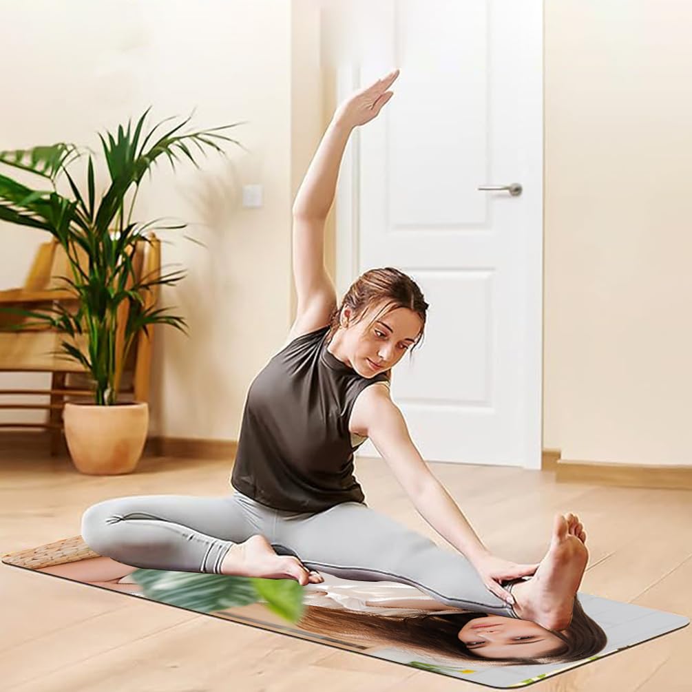 WERWAES Custom Personalized Yoga Mat Customize Image Text HD Print Non Slip Workout Mat for Home Gym Ideal Gifts to Sports Enthusiasts