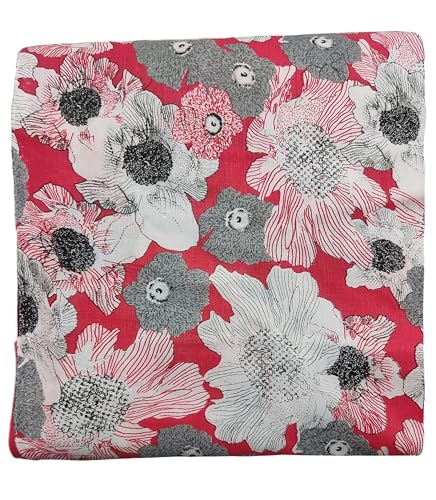 Image of COTTON PRINT(Unstitched fabric for girl /Women,Width-44 inch,Length-5 meter,For making FULL ALL OVER SUIT,Kurti,Gown,Palazo,Dress Material,Tunics,Top,maxi,nighty.FREE SIZE (New Gajri)