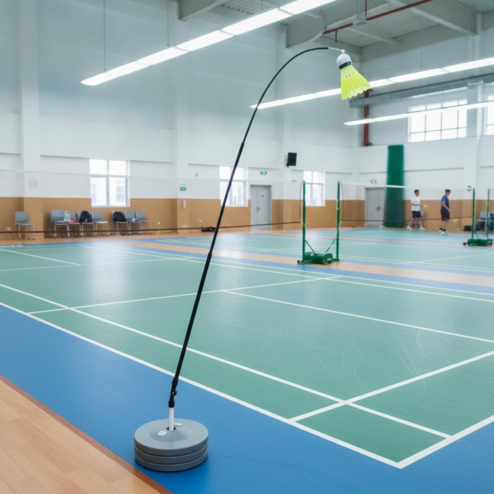 Di Bminton con Base Acqua | Elastico, Allenatore da Bminton con Corda Elastica, Telescopico, per Giardino, Giocatori Singoli