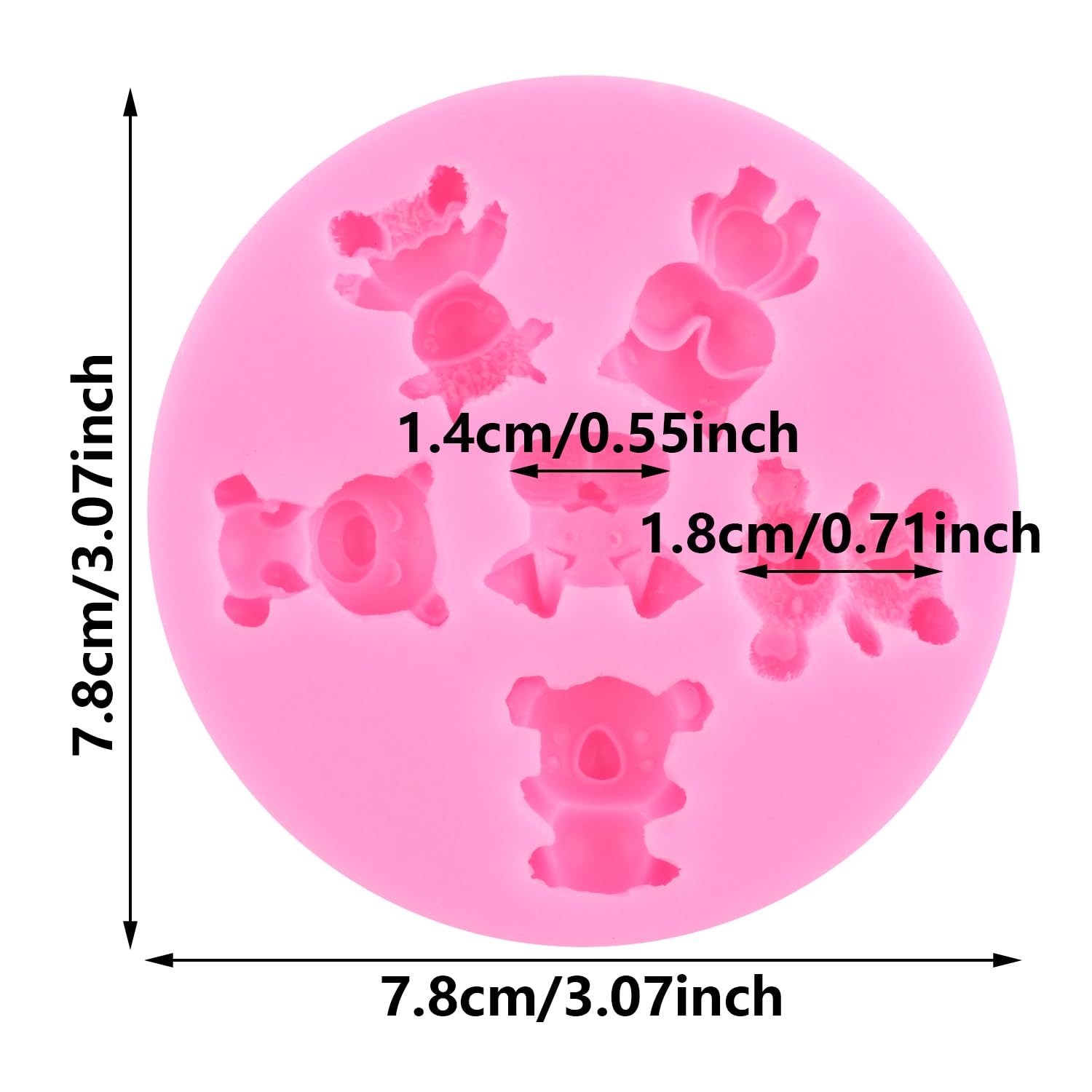 Stampo In Silicone A Forma Di Koala – Per Torte, Cioccolato, Fondente, Pasta Polimerica, Resistente Al Calore (da -40° A 230°)