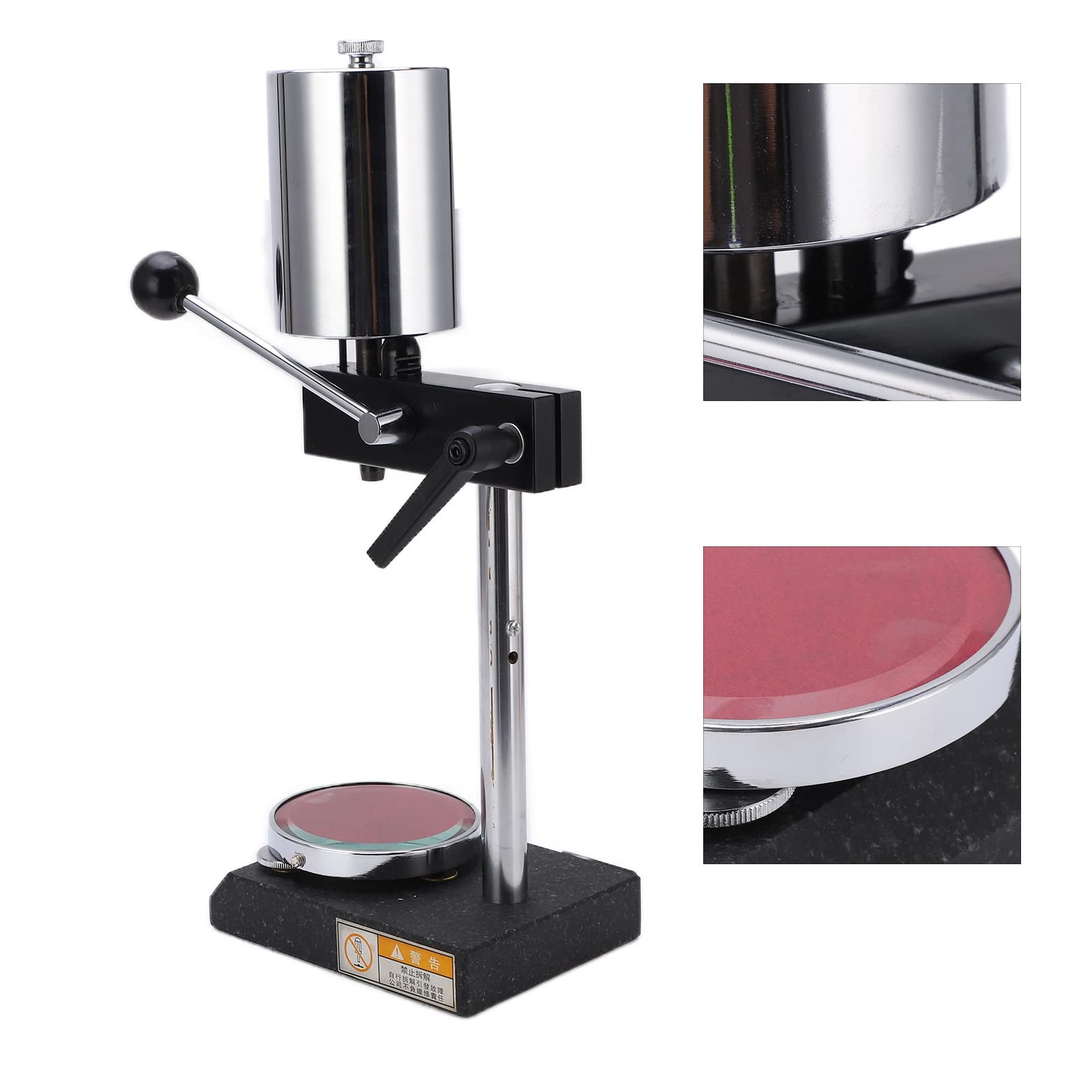 FTVOGUE Soporte para Probador de Dureza, Soporte Duradero de Metal y Vidrio para Durómetro Shore, Perfecto para Pruebas de Caucho y Espuma en Casa o Laboratorio, Tamaño 6,3x4,7 Pulgadas