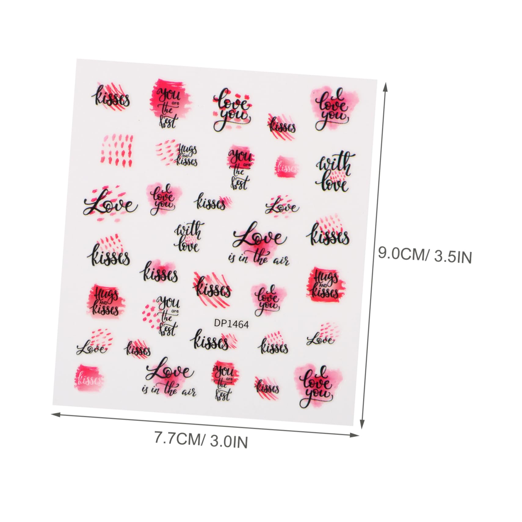 Beaupretty Feuilles Ongles Autocollants Lèvres Rouges Ongles Autocollants Valentine Coeur Nail Sticker Coeur Nail Art Autocollants Valentines Autocollants Coeur Ongles Autocollants