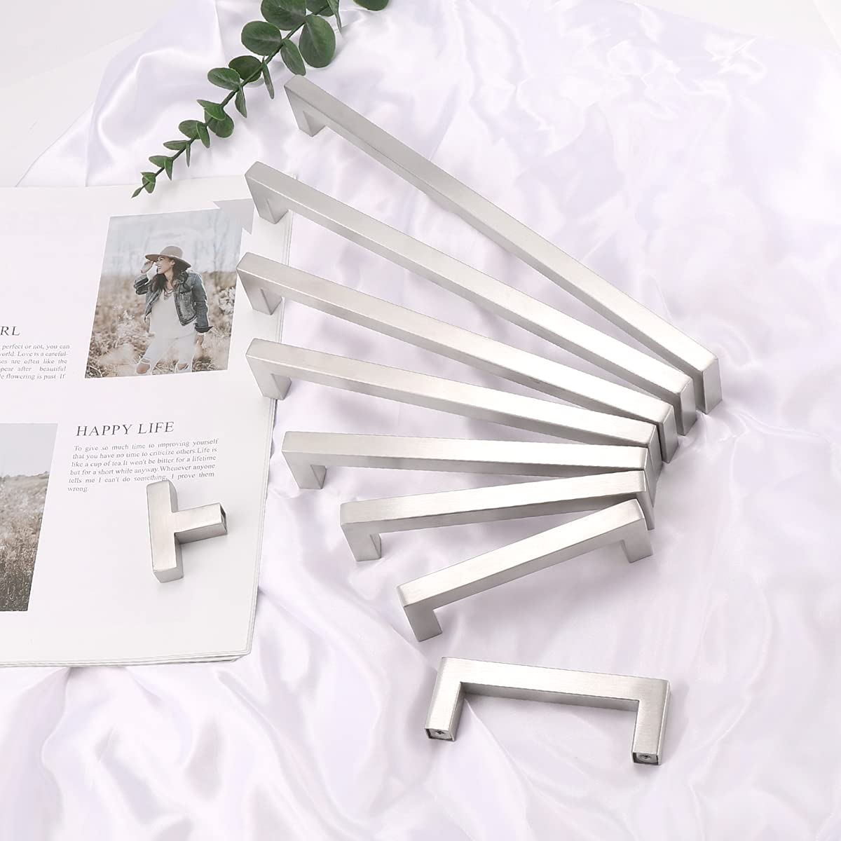 Satin Nickel Kitchen Cabinet Hardware - Things In The Kitchen - View #10