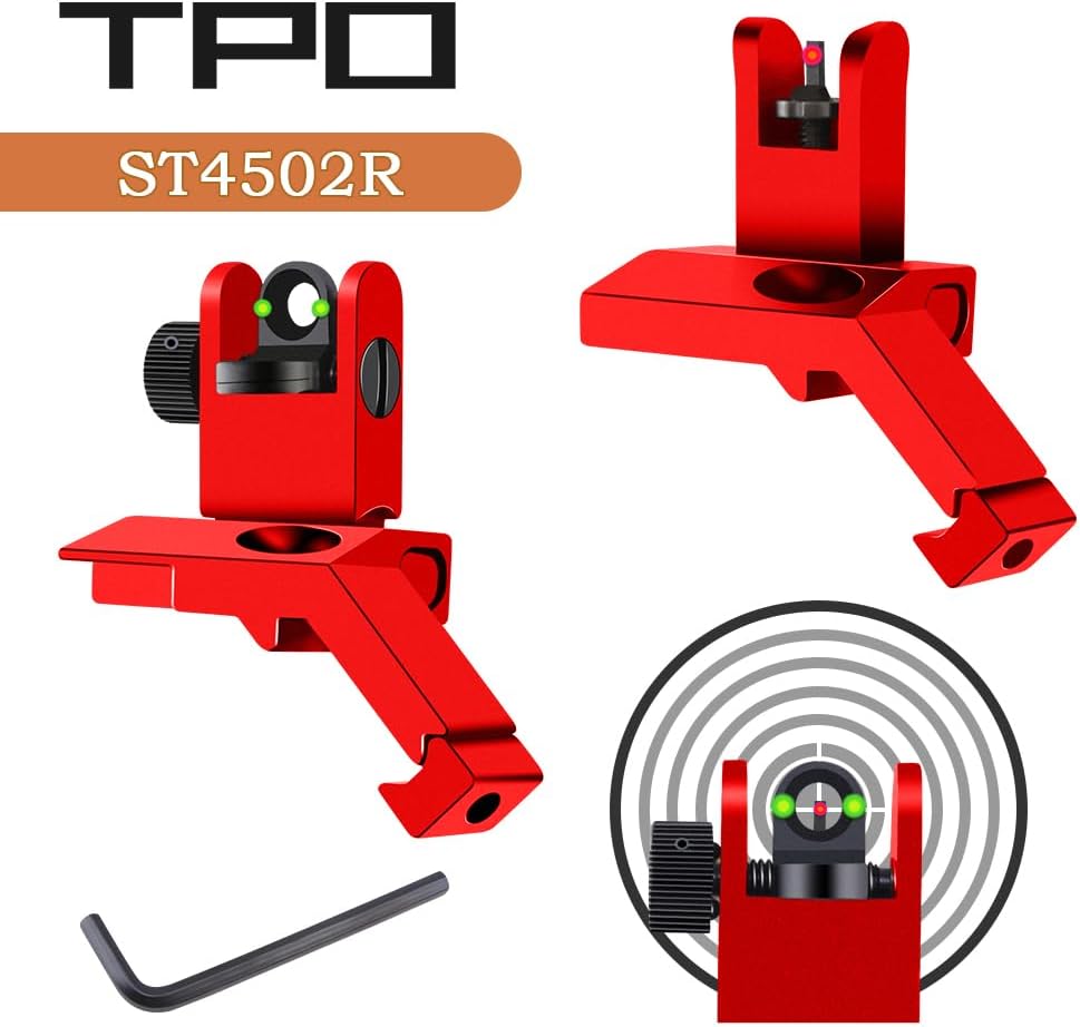 Fiber Optic 45 Degree Offset Iron Sight Set - Rapid Transition 45 Degree Front and Rear Backup Sights for Picatinny Rail