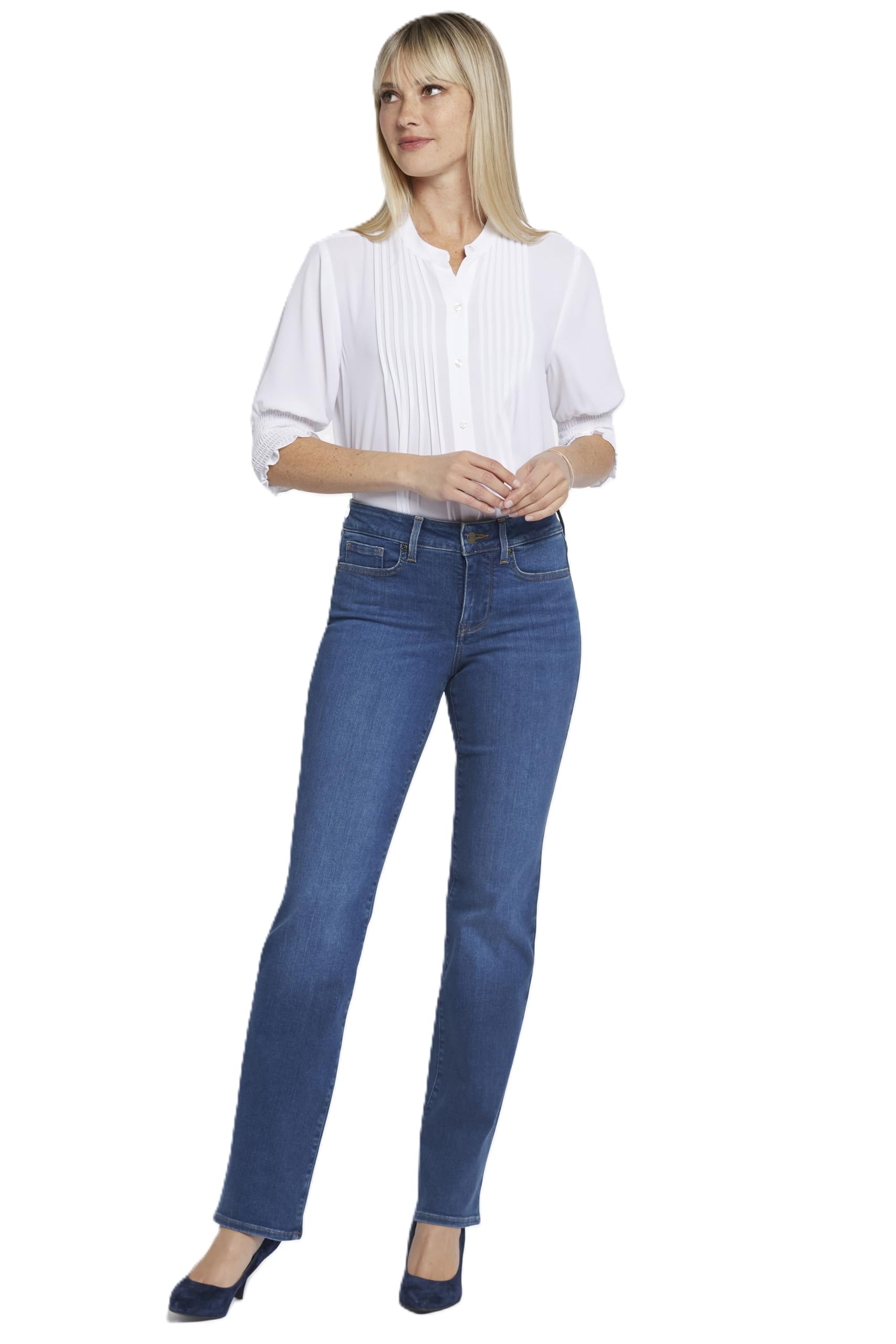 NYDJ womens Marilyn Straight Denim jeans, Black Bdm, 12 US — view 20