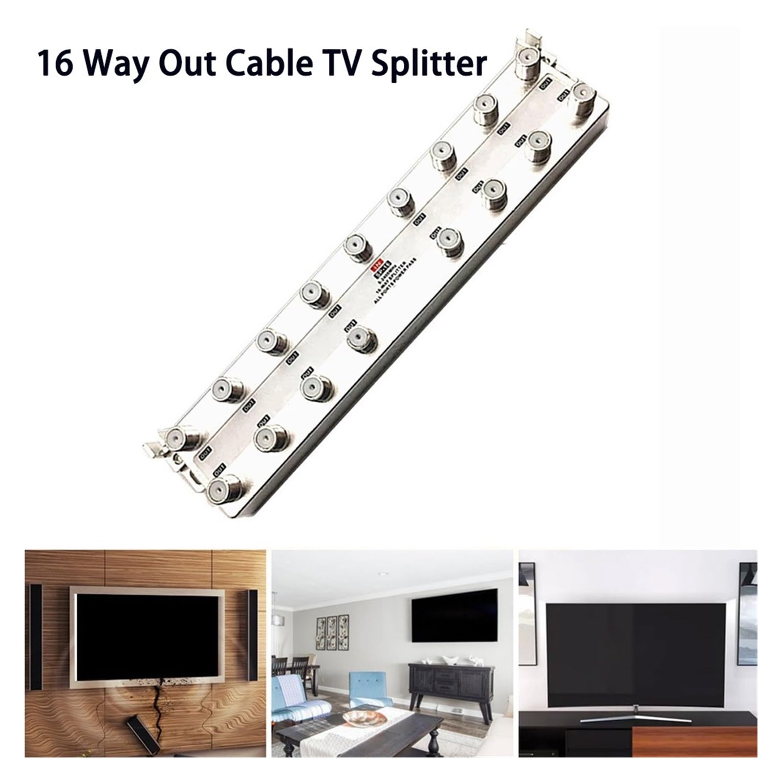 Divisor De TV Satelital 16 Vías 5-2400 MHz, Por Cable, Amplificador Señal, Distribución For, Mezclador RF Cobertura más amplia