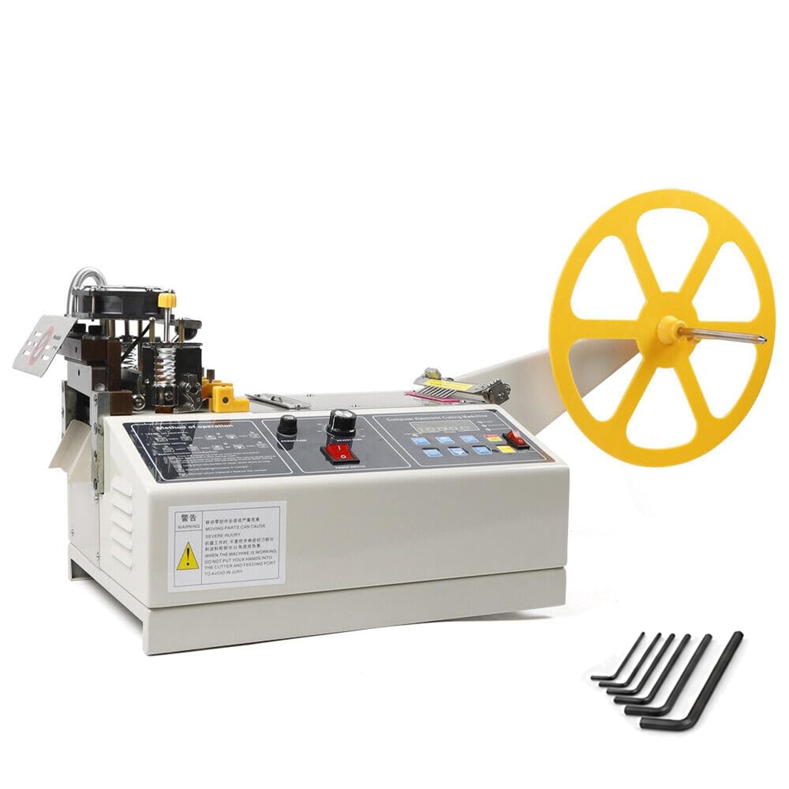 Machine de découpe automatique de courroie numérique 280 w | Coupeur Chaud Froid Couteaux Sangles Chauds 120 PCS/min Largeur 110mm | Chaud froid Machine de découpe de bande élastique adhésive