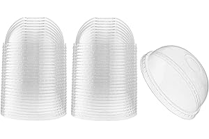 ELEGANT DISPOSABLES Crystal Clear PET Plastic Dome Lids with Straw Slot for 16 oz Cups