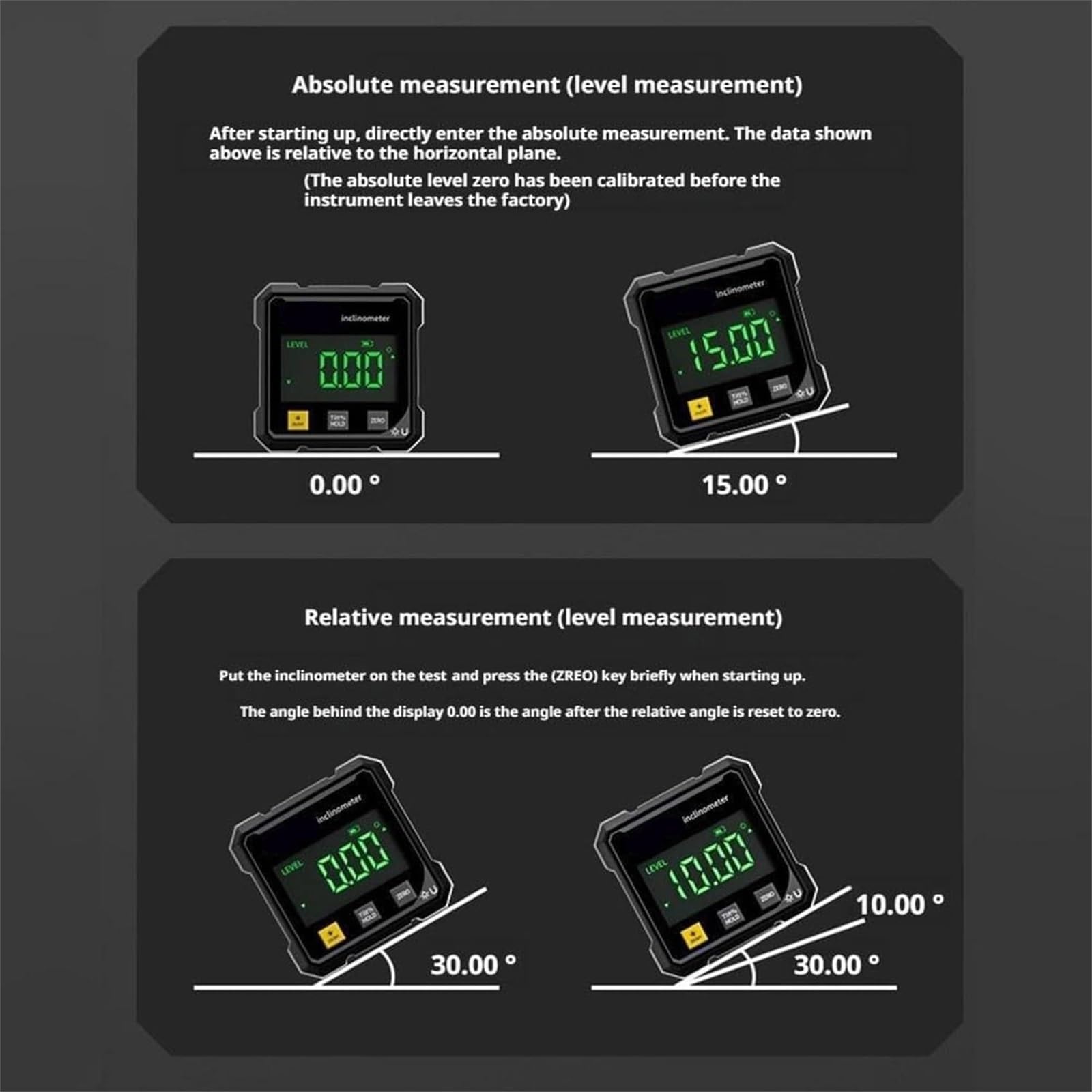 Cyfrowy magnetyczny wizjer kątowy, 4-stronny miernik magnetyczny z dużym wyświetlaczem LED, dokładność ± 0,2°, zakres 4 × 90 ° dla piły stołowej i dekoracji rur