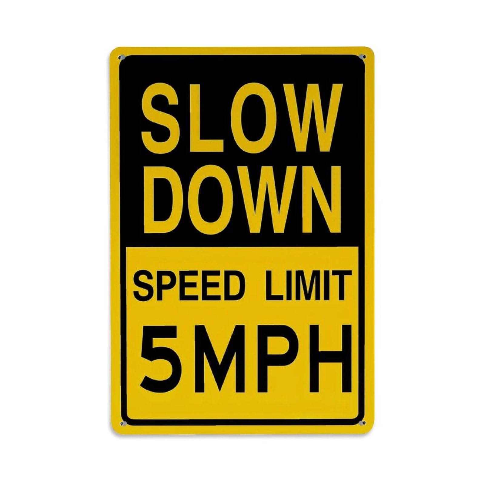 Jdfenggu Vintage Slow Down Speed Limit Sign Retro Metal Tin Sign, Metal Poster For Bar, Home, Man Cave, Kitchen, Laundry Room Art Decor 8X12 Inch