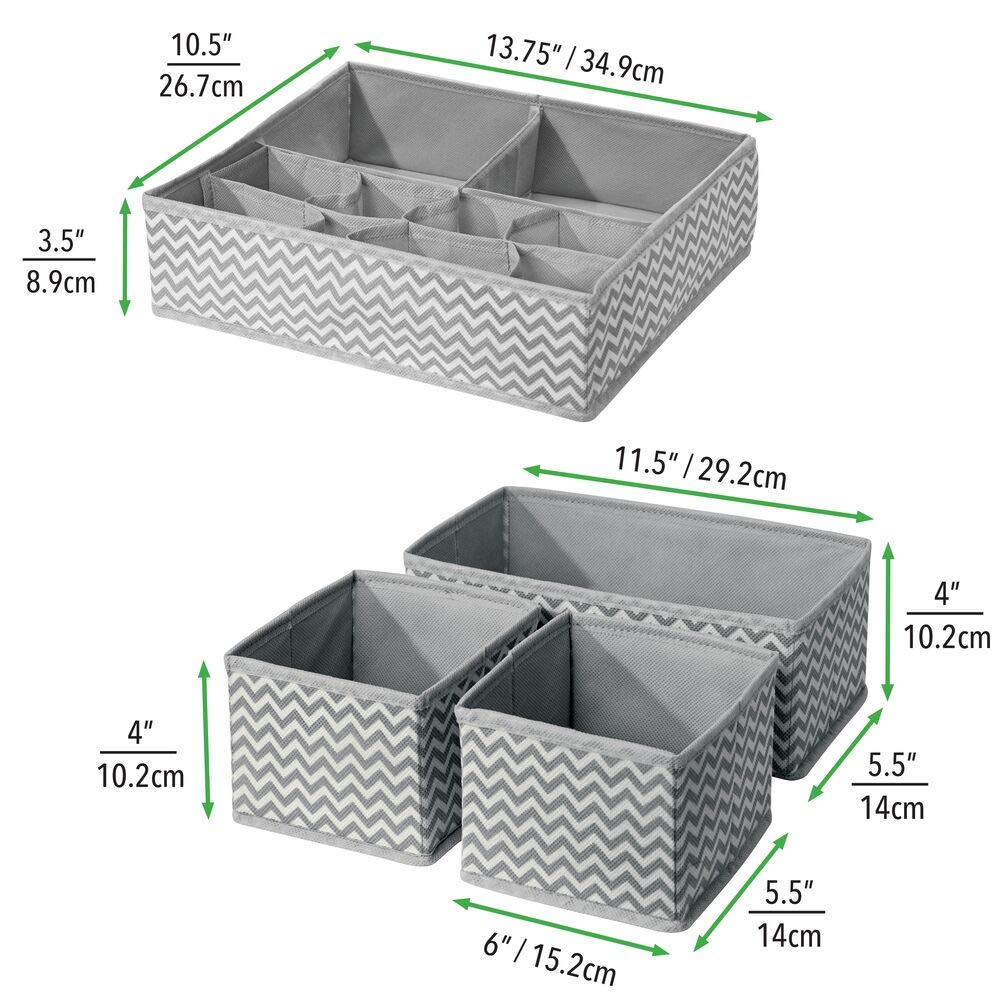mDesign Scatola portaoggetti per armadi set da 8 3 formati grigio crema
