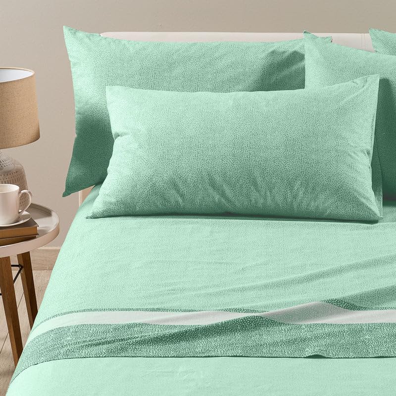 Caleffi Completo Lenzuola In Cotone Nevada2 matrimoniale Green