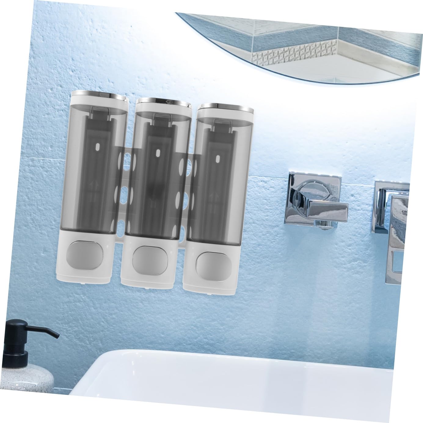 Ciieeo Dispensador de Jabón de Pared Manual de Cámaras Dispensador de Champú para Ducha Adecuado para Baño y Cocina y Champú